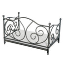 Lettino Cuccia per Cani e Gatti Struttura in Metallo con Cuscino Grigio 65x42x42 cm 