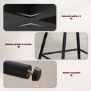 Set 2 Sgabelli da Bar 50x55x93 cm con Schienale e Poggiapiedi Rivestimento in Tessuto e Gambe in Acciaio Grigio      