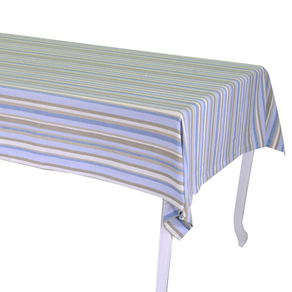 sconto Tovaglia Rettangolare 140x240 cm in Cotone 180 GSM Stripe Avio