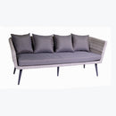 Set da Giardino Divano 5 Posti e Tavolino in Polyrattan Salem Grigio