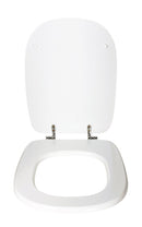 Copriwater Universale 35,5x43,3 cm in MDF Cerniere in Metallo Cromato Tesi Bianco Lucido