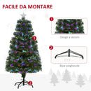 Albero di Natale Artificiale 120 cm in PVC 130 LED Verde 