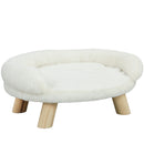 Cuccia Divanetto per Cani e Gatti 47x40x20 cm con Schienale Sfoderabile in Peluche Crema      
