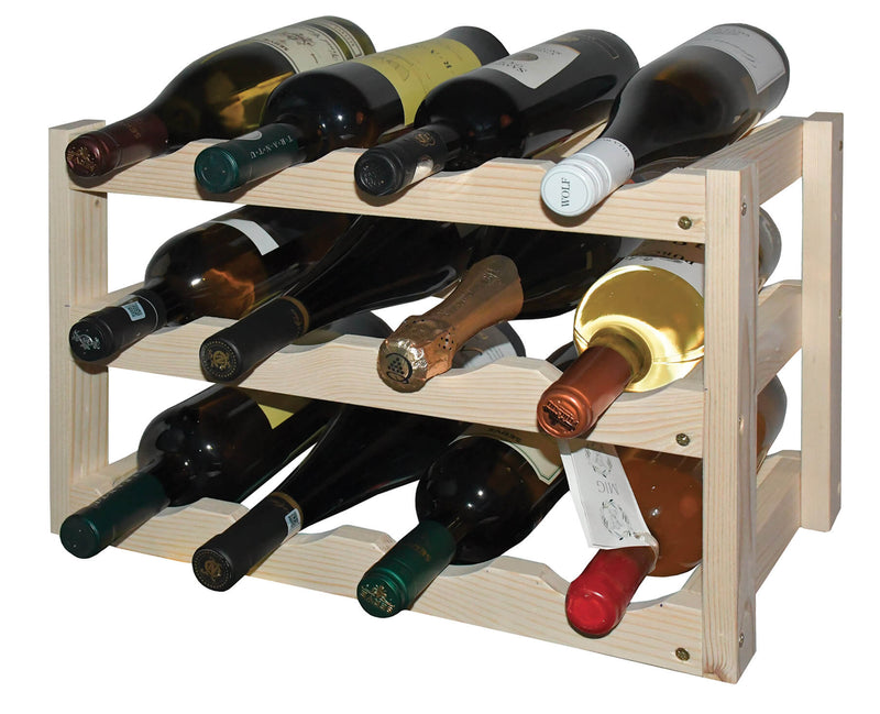 Cantinetta Portabottiglie in Legno 45x25x26 cm 12 Bottiglie