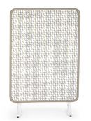 Paravento da Esterno 120x50x180h cm in Alluminio e PP Babilo Bianco e Grigio 