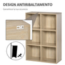 Libreria a Cubi 65,5x30x97,5 cm 6 Vani a Giorno Rivestimento in Melamina Rovere  