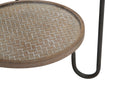 Tavolinetto Arex 2 Ripiani Ø48x54,5 cm in Ferro e MDF Nero e Marrone