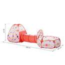 Tunnel 3 in 1 Gioco per Bambini 290x120x90 cm 