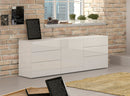 Credenza 1 Anta + 6 Cassetti 170x40x73 cm Metis Bianco Lucido
