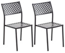 Set 2 Sedie da Giardino 46x58x84 cm in Acciaio RD Italia Lola Antracite
