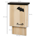 Set di 3 Casette per Pipistrelli 25x6x37,5 cm in Legno di Abete per Esterni in Legno di Abete      