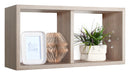 Mensola Rettangolare 2 Scomparti da Parete 70x30x23,7 cm in Fibra di Legno Morgana Maxi Rovere Naturale/Sagerau
