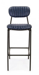 Sgabello Bar Debbie Blu Vintage Imbottito in Similpelle