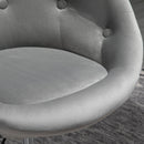 Sgabello Imbottito 66x60x82-94 cm in Poliestere Effetto Velluto Grigio