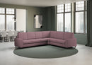 Divano Angolare 6 Posti 286x226x85 cm Sakar in Tessuto Prugna