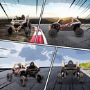 Macchina Elettrica per Bambini 3-5 Anni 12V con Licenza Kawasaki Doppio Motore Telecomando e Musica Giallo      