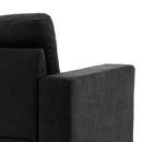 Divano 3 Posti ad Angolo 193x136x85 cm con Penisola Reversibile in Tessuto Effetto Lino Nero  