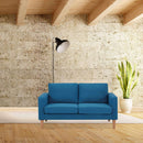 Divano 2 Posti Ramsey 137x73x82 h cm in Tessuto Blu