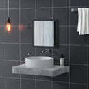 Specchio da Parete Rettangolare 50x50 cm con Ganci in Vetro e MDF Nero      