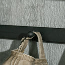 Mensola da Parete 66x30x27 cm con 7 Ganci e Asta in Acciaio e Truciolato Marrone