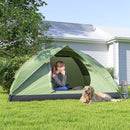 Tenda da Campeggio per 3 Persone Impermeabile 205x275x135H cm con Tasche e Gancio per Lanterna Verde   