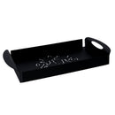 Vassoio Rettangolare 41x20xh5 cm in Metallo Design Gatti Nero