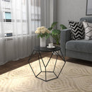 Tavolino Geometrico di Design in Acciaio Nero 54x54x44 cm 