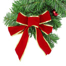 Ghirlanda Dietroporta Natalizia 40x95 cm con Palline Fiocchi Fiori Rossi