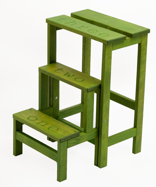 Leiterhocker 60x40x46 cm aus olivgrünem Holz online