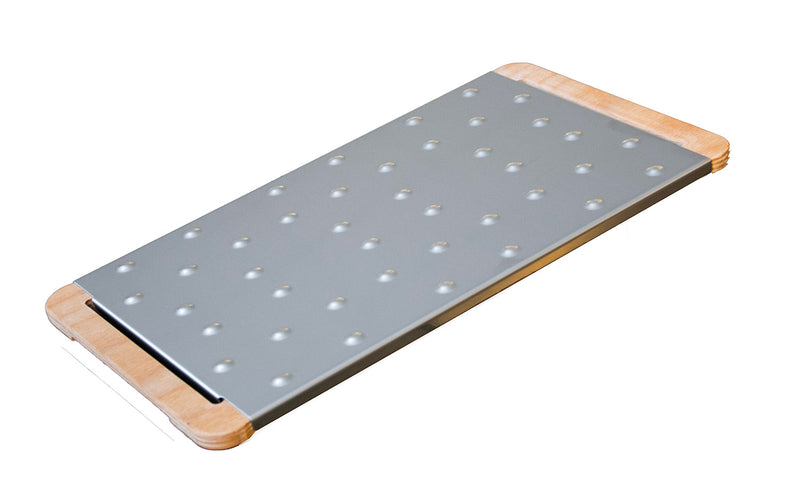 Tagliere da Cucina 36x19,5 cm In Legno e Acciaio Giusto 