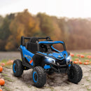 Macchina Elettrica per Bambini UTV 12V con Cintura Telecomando Sospensioni USB 3-7 km/h Blu      