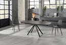 Tavolo Allungabile 120/180x90x76 cm in Metallo con Top Ceramica su Vetro Grigio