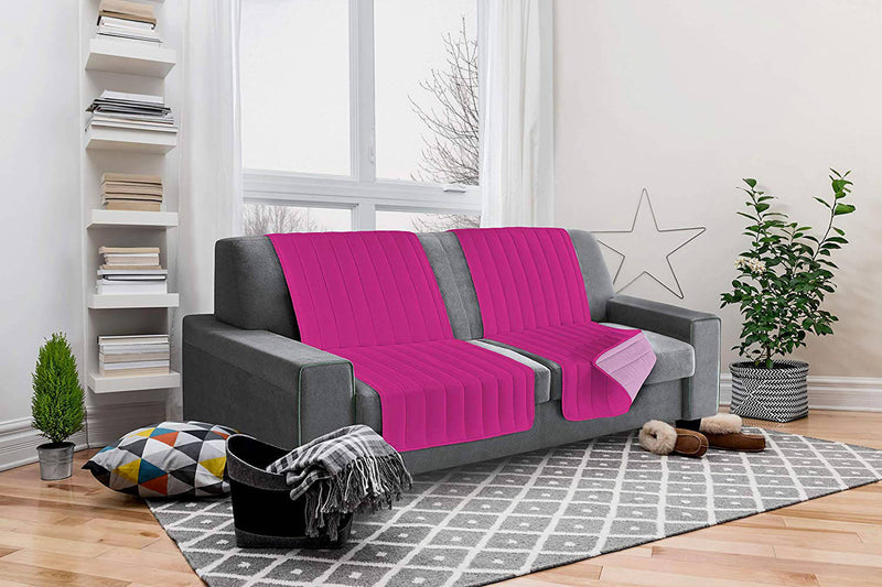Copridivano a Fascia Doubleface Trapuntato 60x190cm Lilla/Fucsia