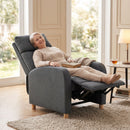 Poltrona Relax 67x87x102 cm Reclinabile Manuale 135° con Poggiapiedi in Tessuto Grigio Scuro      