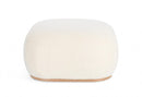Pouf Ø 68,5x36 cm Cozy Japandi in Tessuto Bianco