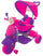 Kidfun Classic Fuchsia und Purple Push Dreirad mit umkehrbarem Kindersitz