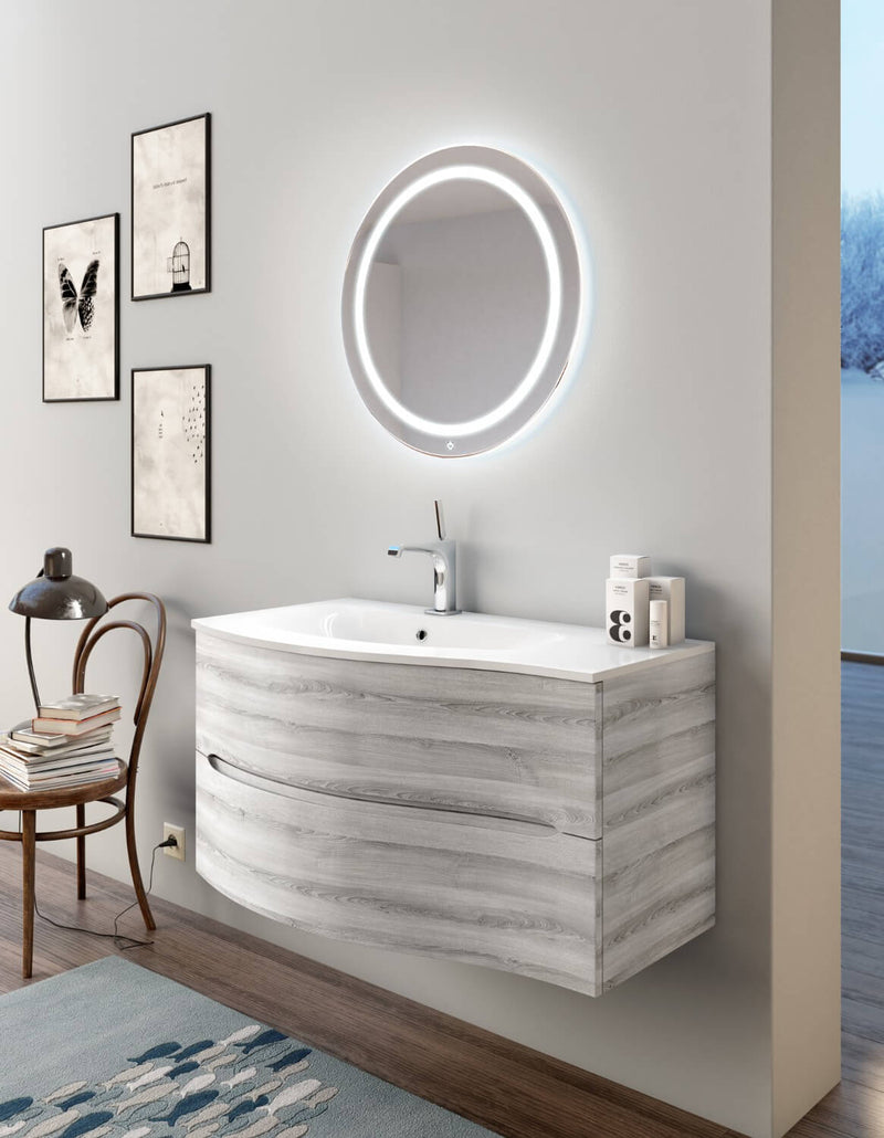 Mobile Bagno Sospeso 91,5cm TFT Swing Grigio Bianco 3S