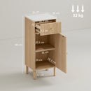 Mobile Bagno Salvaspazio 36x30x80 cm con Cassetto e Anta in MDF Rovere      