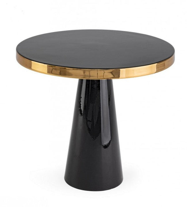 Runder Couchtisch Nandika Black D51 aus Stahl sconto