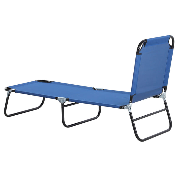 Lettino da Giardino con Schienale Regolabile in 5 Posizioni 188x56x28 cm in Acciaio e Tessuto Oxford Blu prezzo
