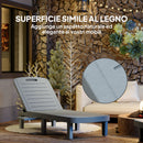 Set 2 Lettini Prendisole 62x158x88 cm con Schienale Regolabile e Vassoi in Polipropilene Grigio Scuro      