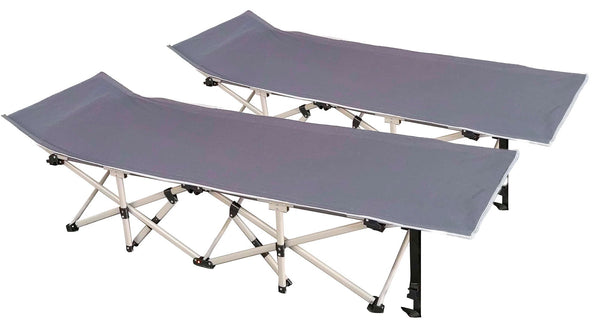 Set 2 Lettini Pieghevoli da Campeggio 190x70x36 cm in Alluminio e Tessuto Oxford  Grigio Scuro sconto
