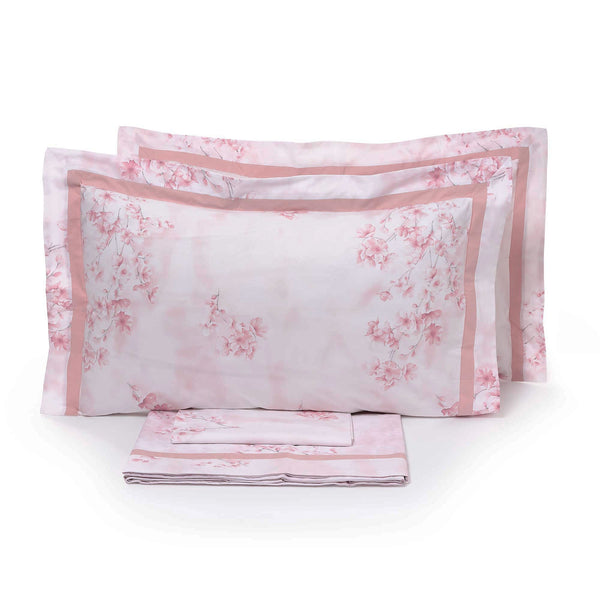 Set aus Doppelbettlaken und Kissenbezügen aus Perkal-Baumwolle Garrini Michelle Pink acquista