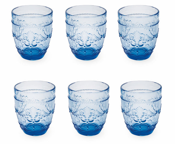 Set mit 6 Gläsern Ø8,5x10 cm in Villa d'Este Home Tivoli Avenue Blue Glass online