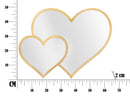 Specchio Glam Double Heart 65x2x50 cm in Ferro Specchio e MDF Oro