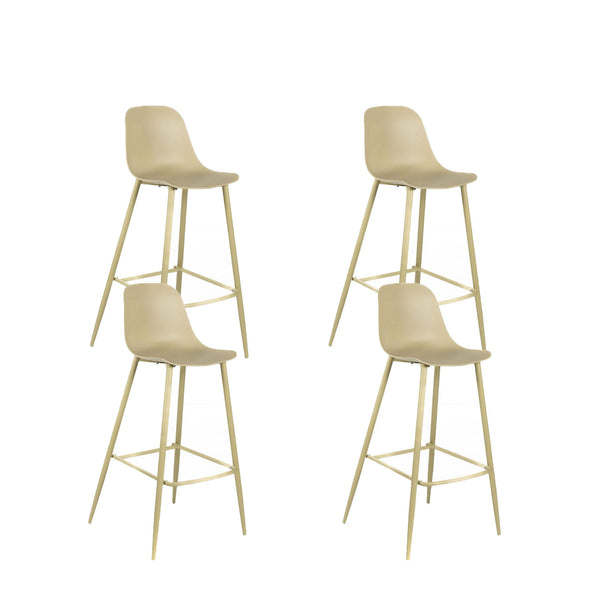 sconto Set 4 Sgabelli 47,5x47xH91,5 cm in Polipropilene Frida Giallo