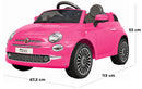 Macchina Elettrica per Bambini 12V con Licenza Fiat 500 Rosa