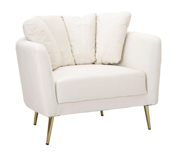 sconto Poltrona Kiev 88x74x77 cm in Poliestere Crema/Oro