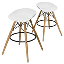 Set 2 Sgabelli da Cucina 43x42x77 cm Gambe in Legno Alfred Bianchi