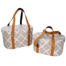 Set 2 Scatole in Similpelle con manici bianco ovale 